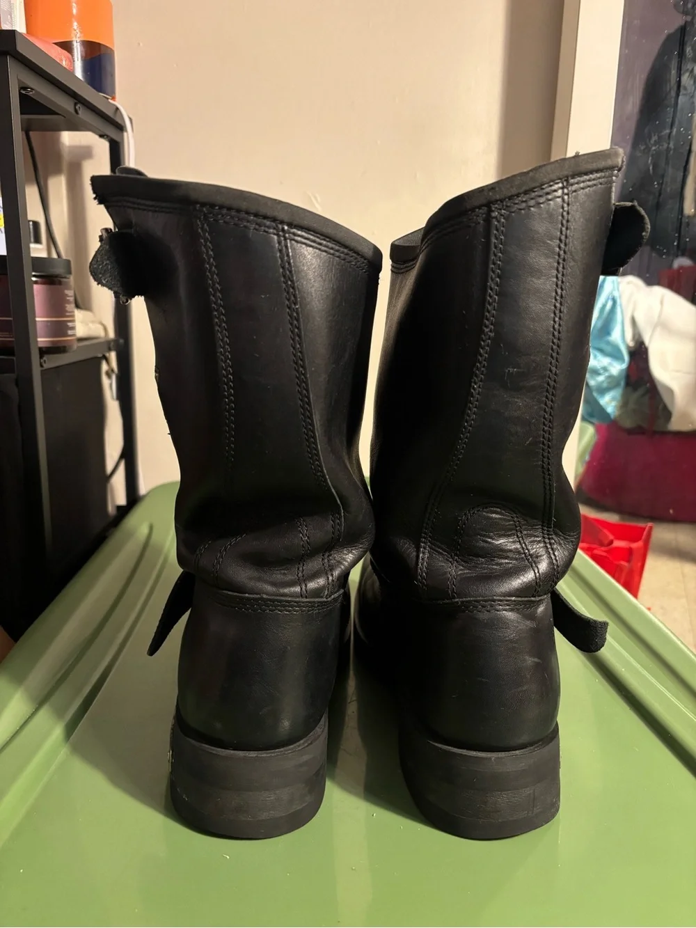 Harley-Davidson Black Leather Engineer Boots with Harness Strap